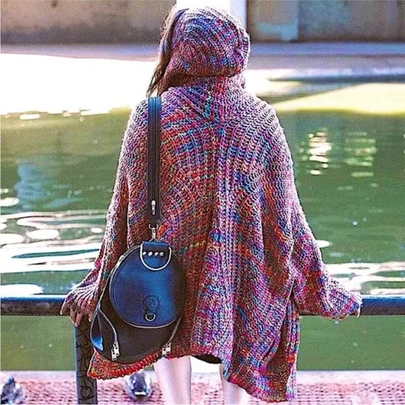 Unif raya hooded knit rainbow oversized cardigan sweater - Picture 2 of 6